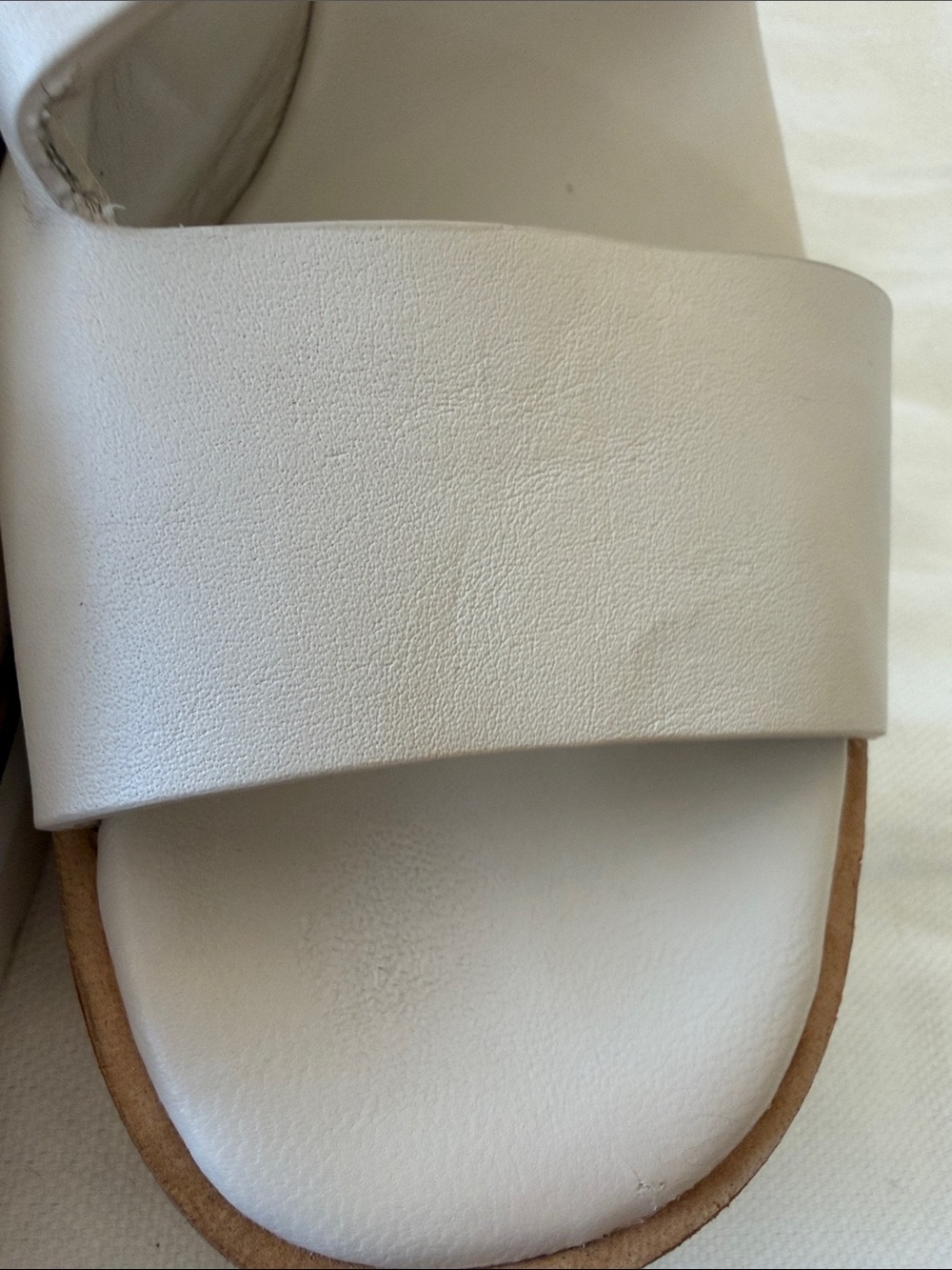 Vince Shelby Flax Cream Leather Slingback Platform Sandals with buckle 8 - Picture 8 of 11